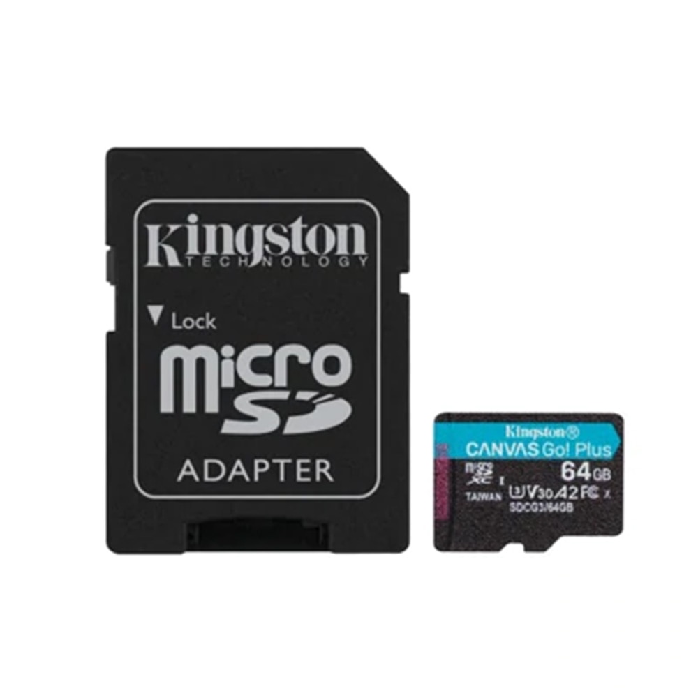 Kingston, Memory Cards, Tech, Canvas, GoPlus, MicroSDXC, 64GB, 599164